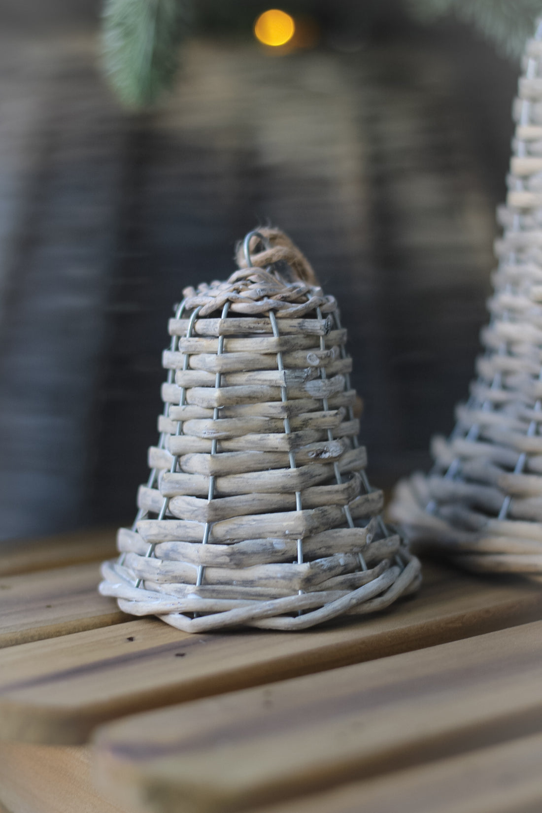 Wicker Bell Decoration for beautiful christmas decor