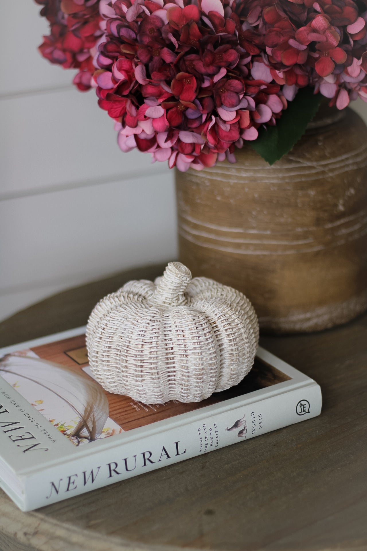 Wicker Effect Cream Pumpkin Decoration