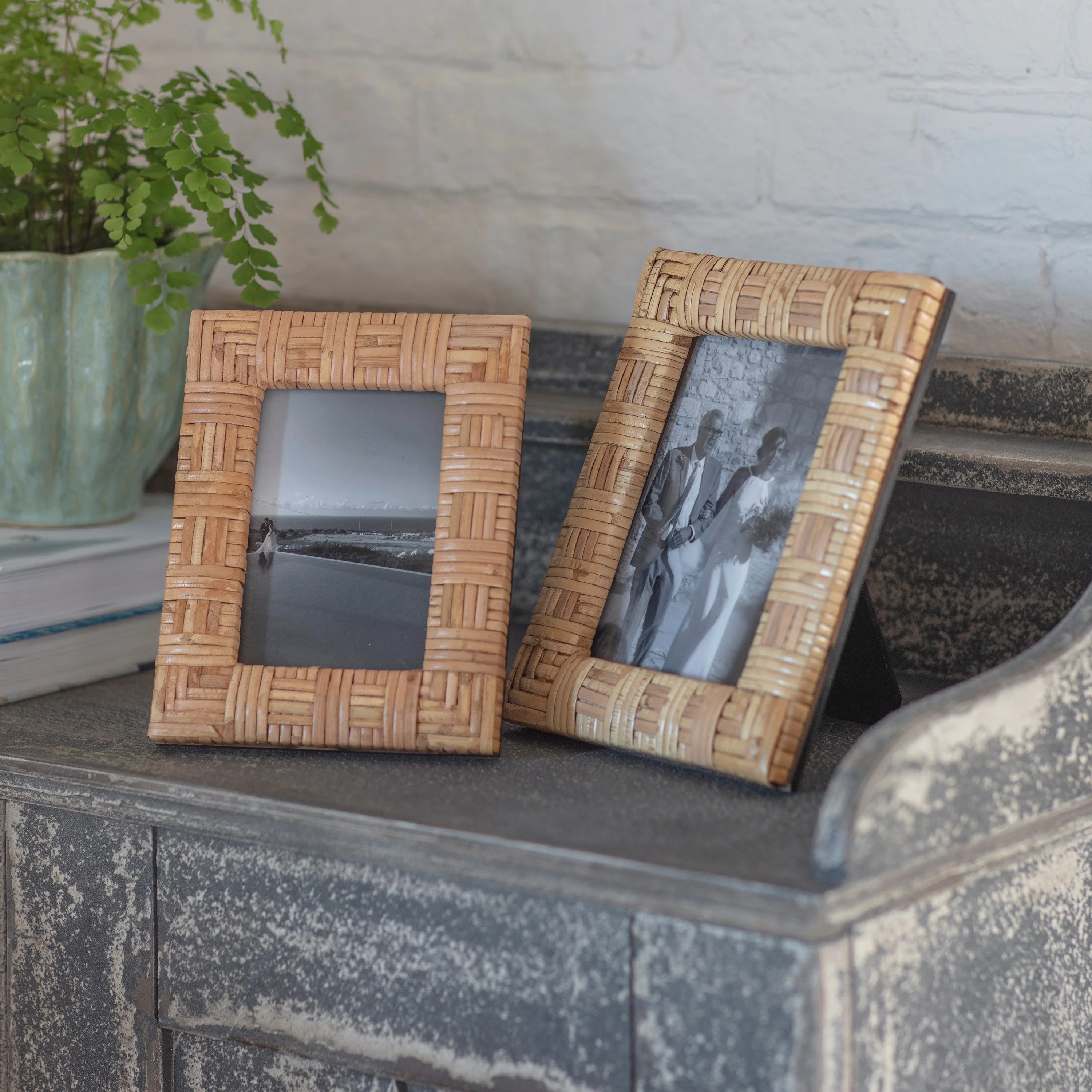 Woven Rattan Photo Frame