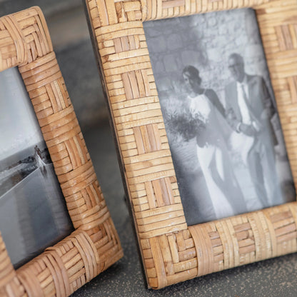 Woven Rattan Photo Frame