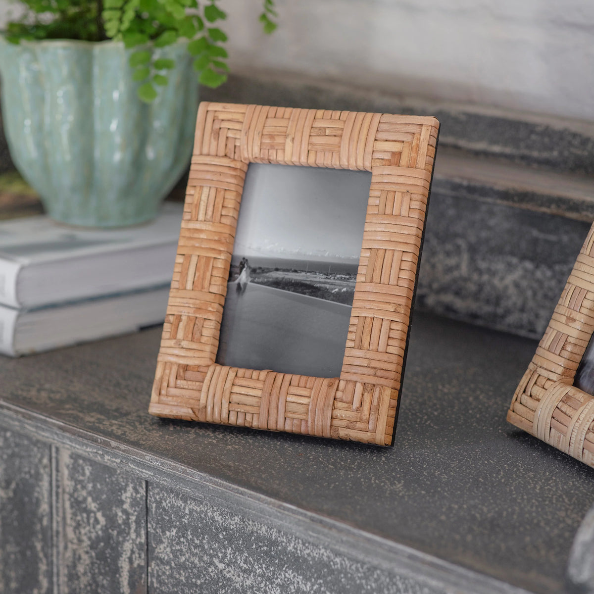 Custom Rattan Frames Woven Rattan Photo Frame - Ivy Grey Interiors