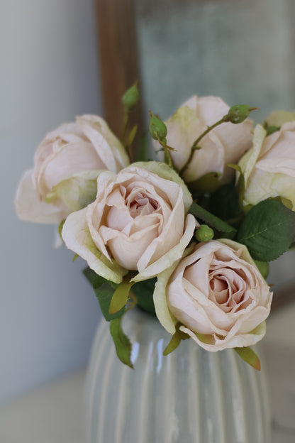 soft nude toned artificial rose spray