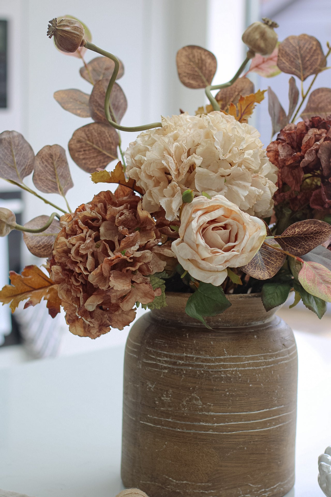 autumn faux flowers for home decor