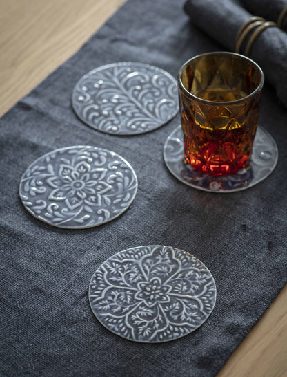 Kaleidoscope Blue Round Coasters | Set of 4