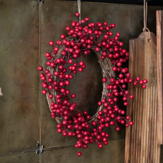 Rustic Red Berry Wreath