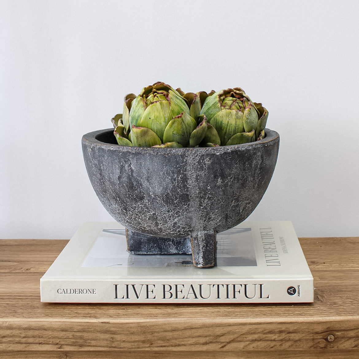 Distressed Charcoal Terracotta Bowl