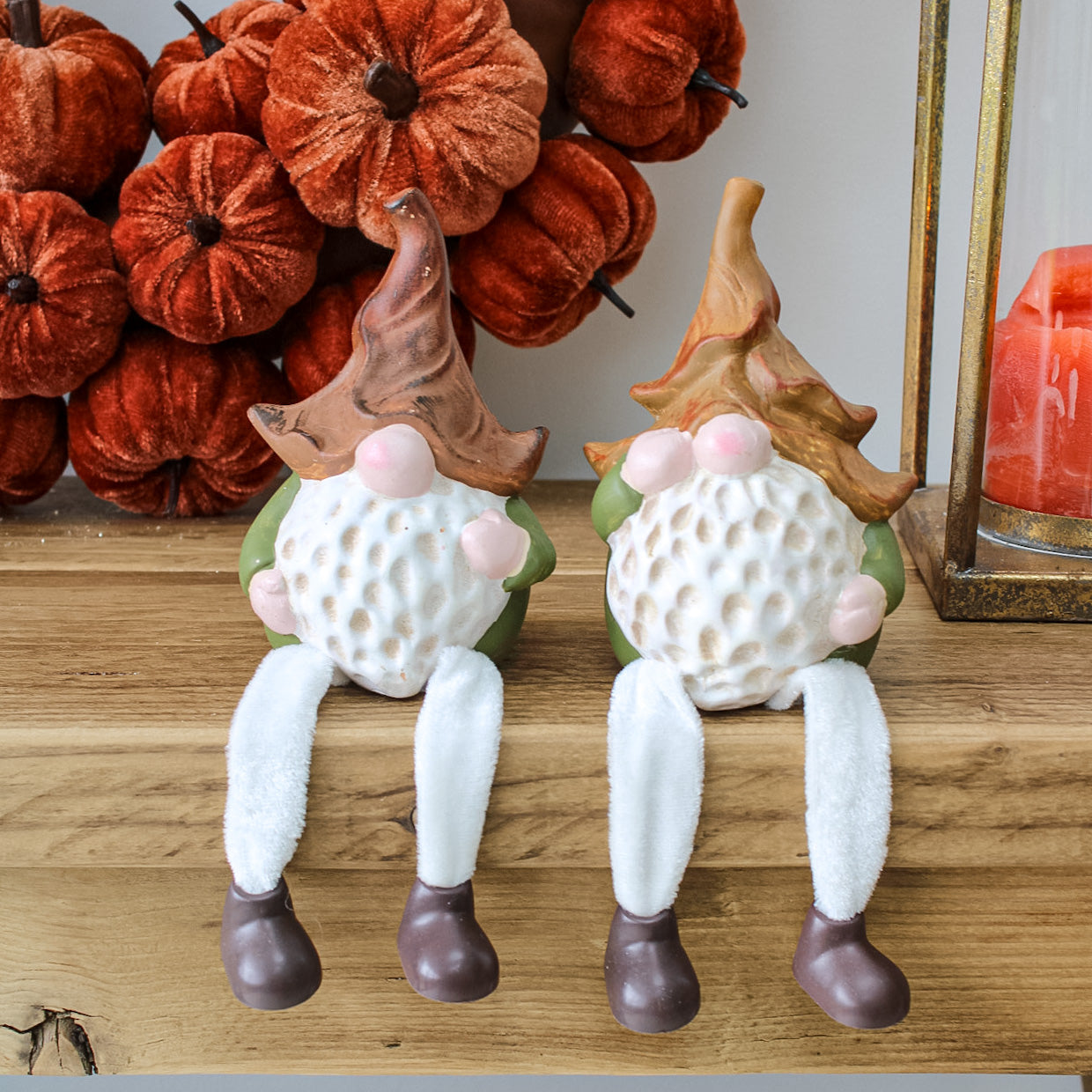 Rustic Autumn Terracotta Dangly Gonks | Set of 2