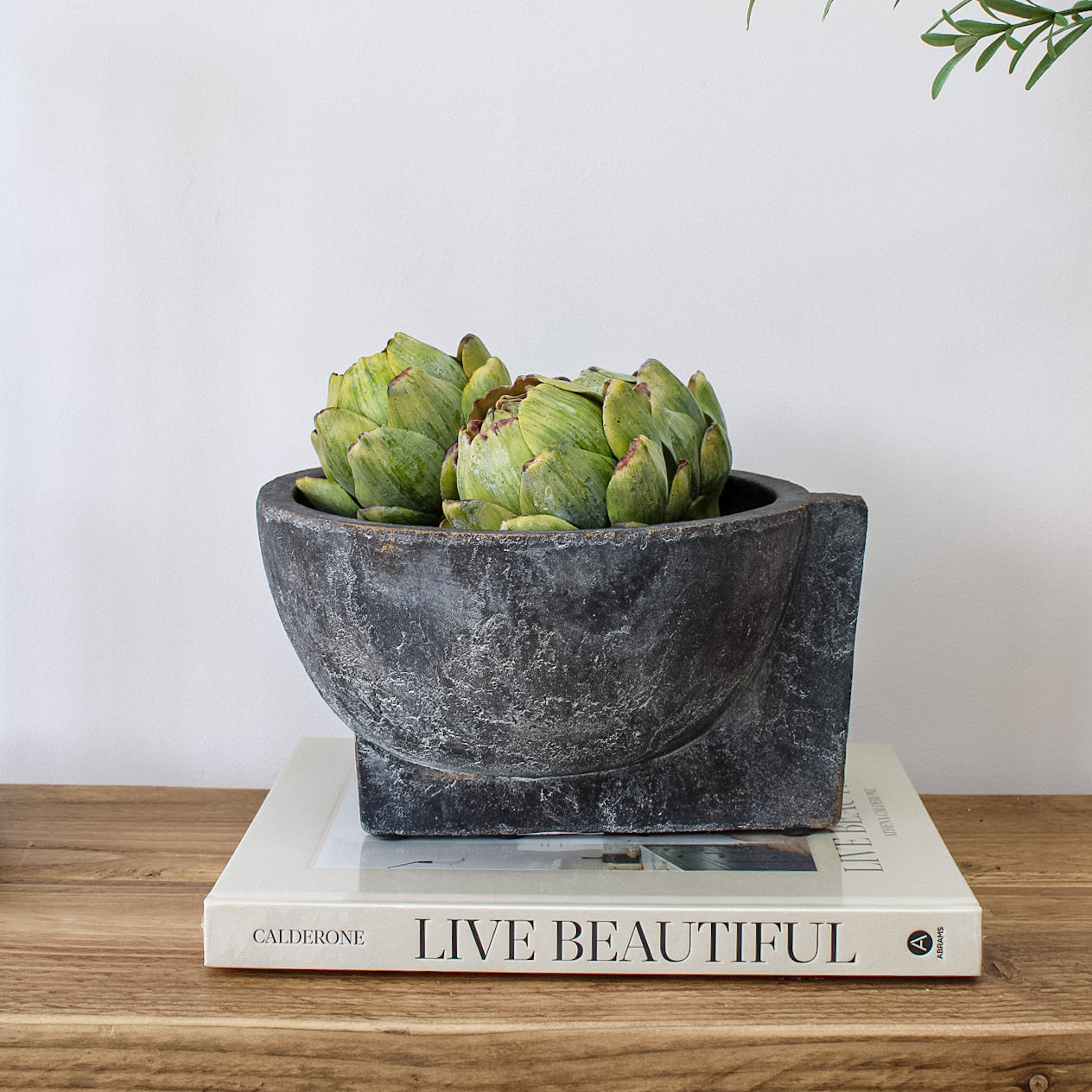 Distressed Charcoal Terracotta Bowl