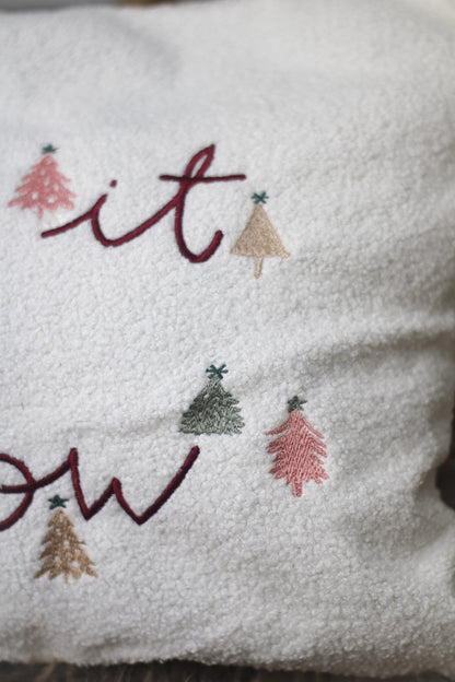 let it snow boucle christmas cushion cover