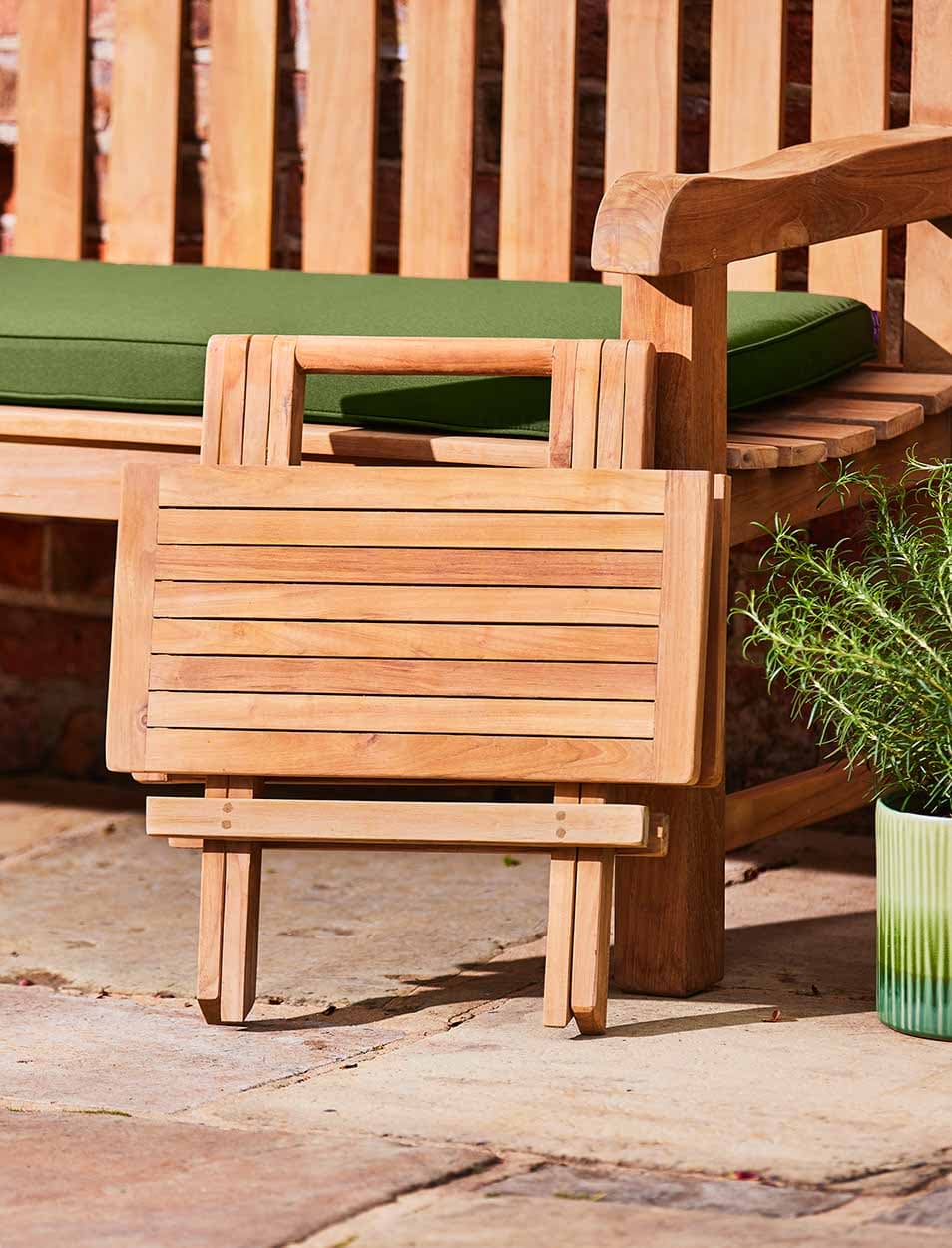 Teak Square Folding Garden Side Table