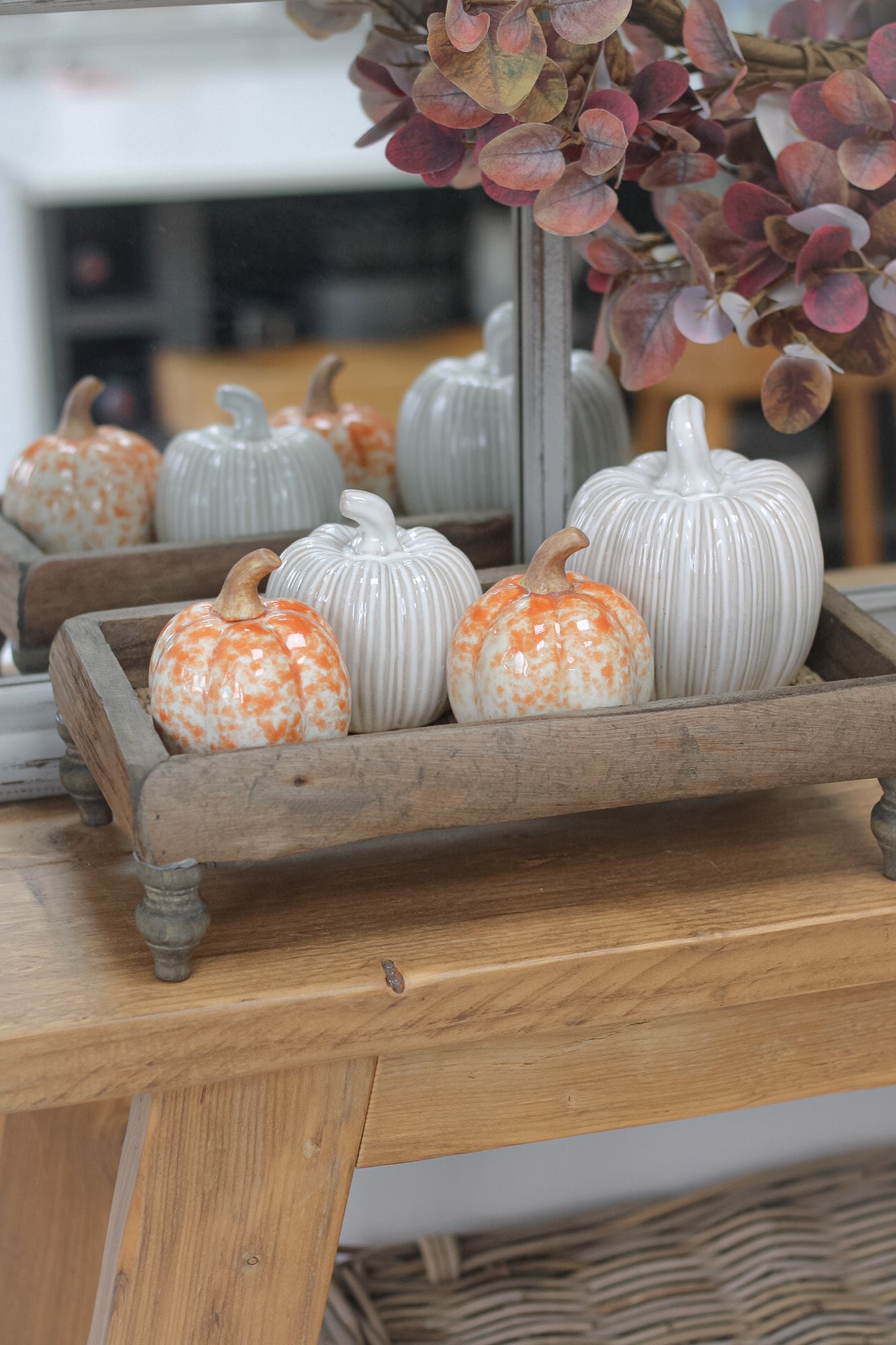 rustic raised wooden tray