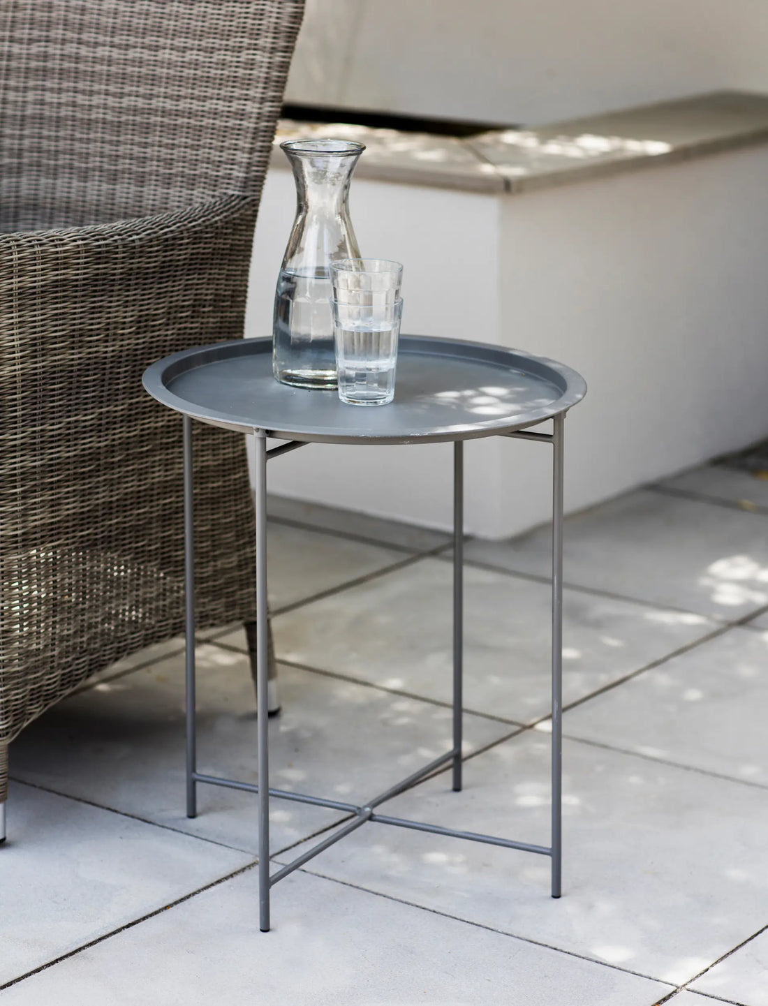 Charcoal Metal Garden Side Table