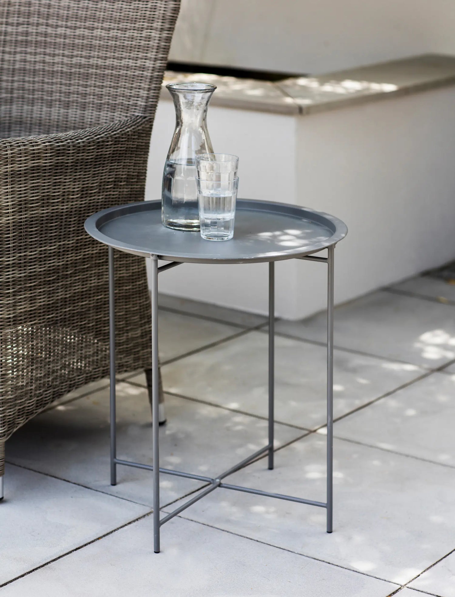 Charcoal Metal Garden Side Table