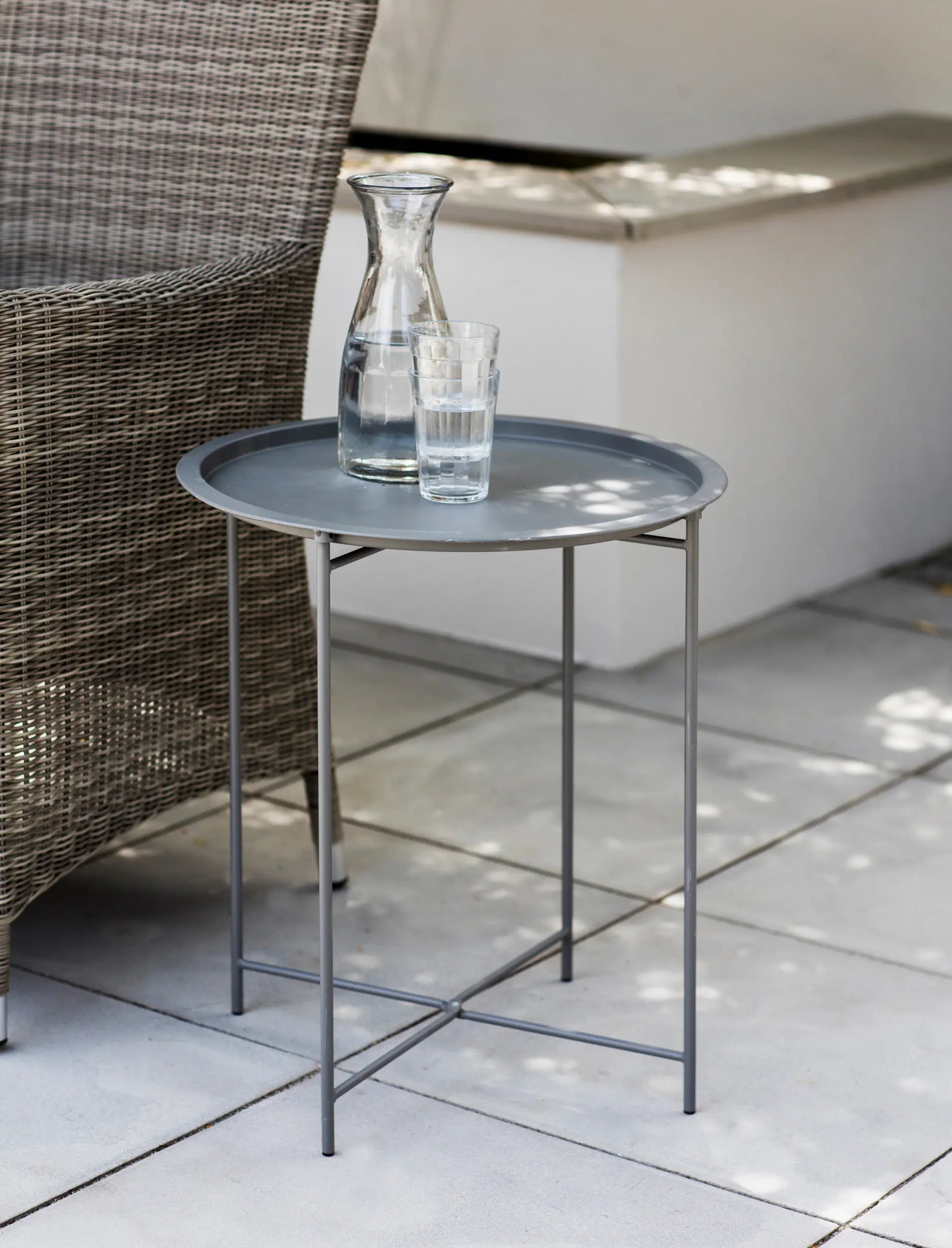 Charcoal Metal Garden Side Table