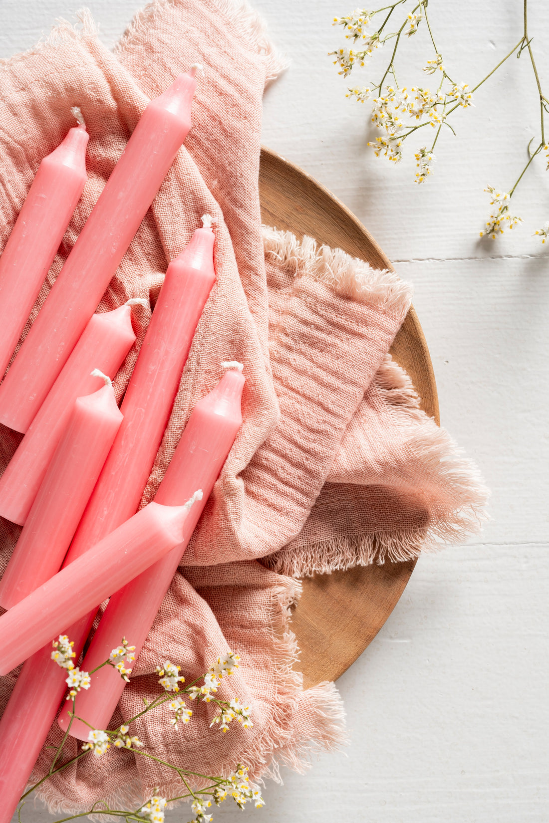 Coral Dinner Candles | Bundle of 7