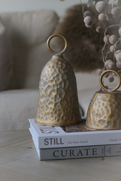 rustic tall metal christmas bell