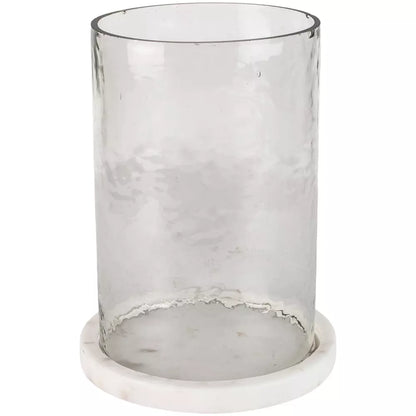 vintage glass candle holder with white marble base