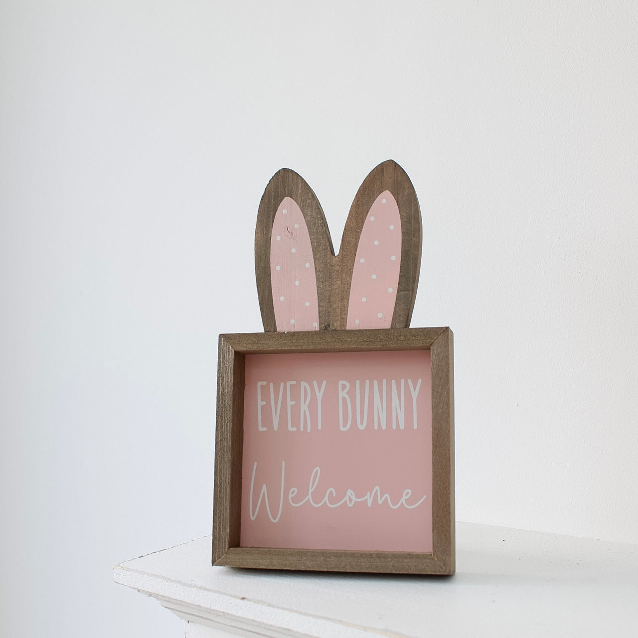 Pink Every Bunny Welcome Plaque