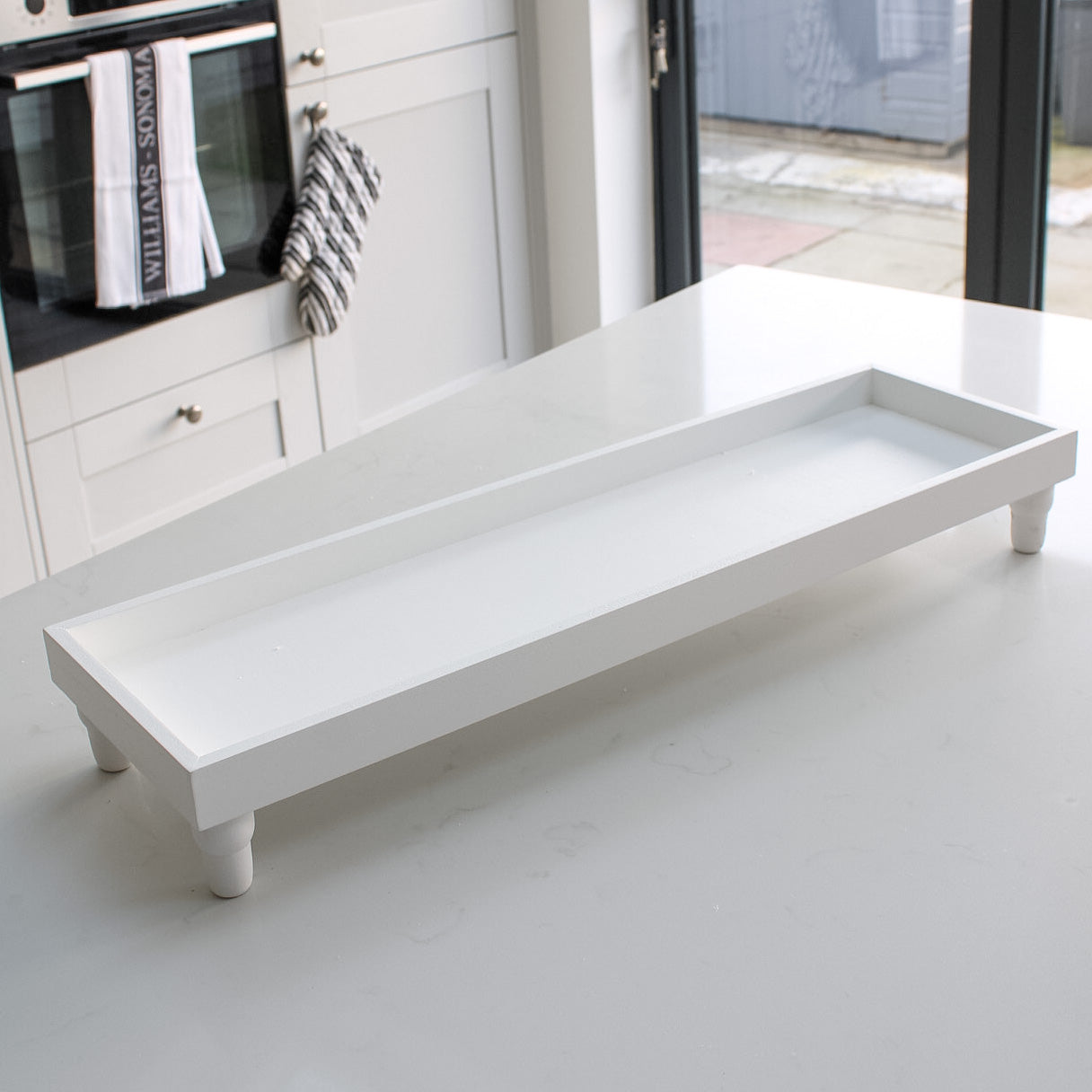 White Long Tray On Legs