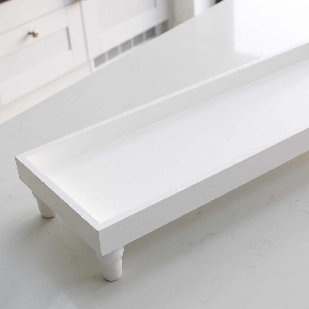 White Long Tray On Legs