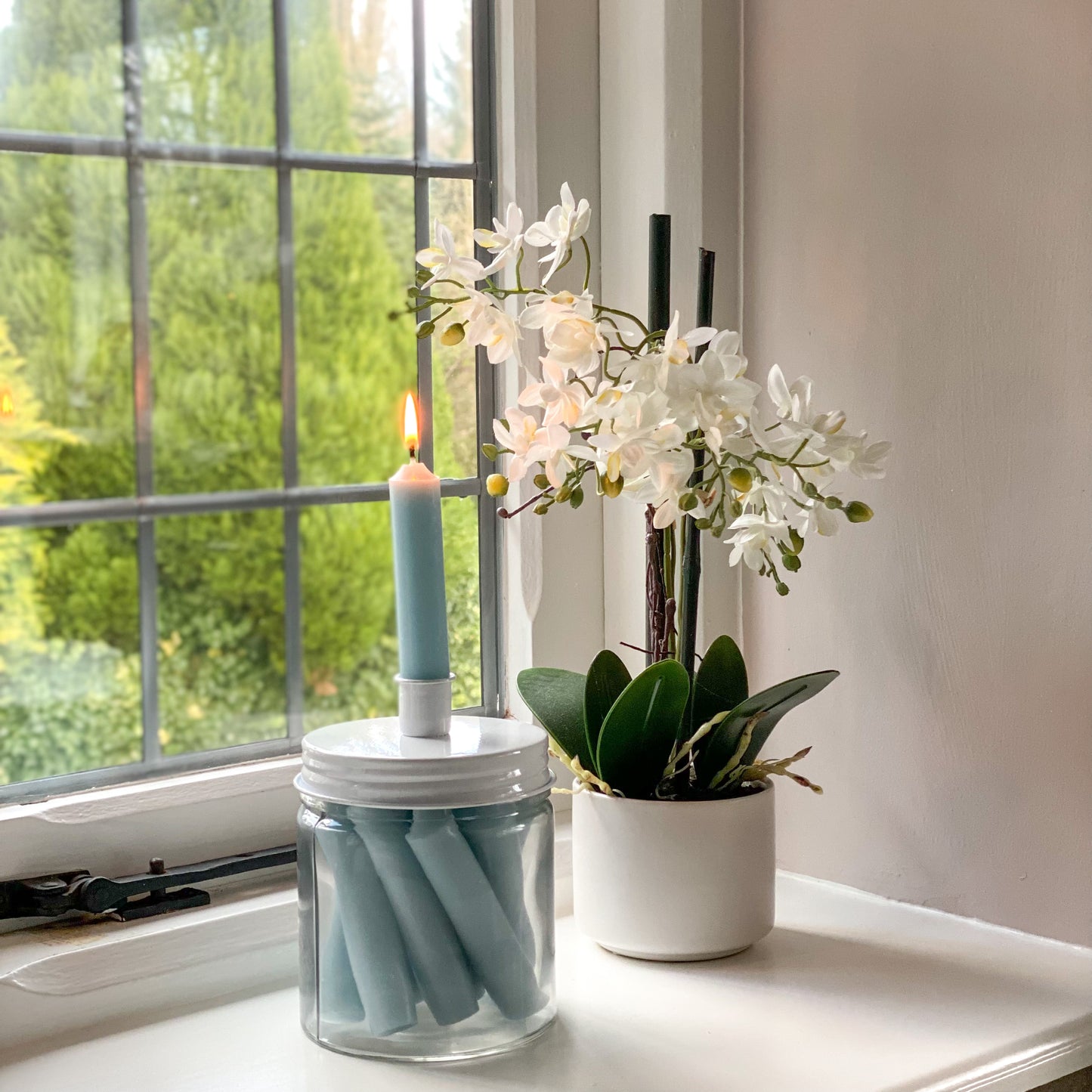 White Candle Jar