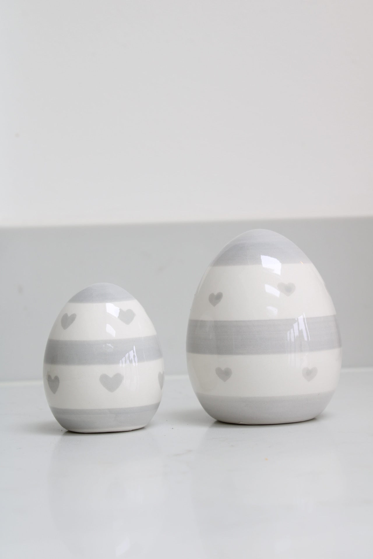 Grey Heart Eggs | Set of 2