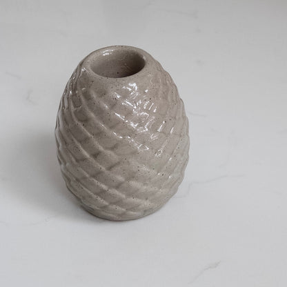 Stone Pinecone Dinner Candle Holder
