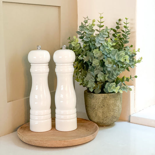 White Salt & Pepper Mills