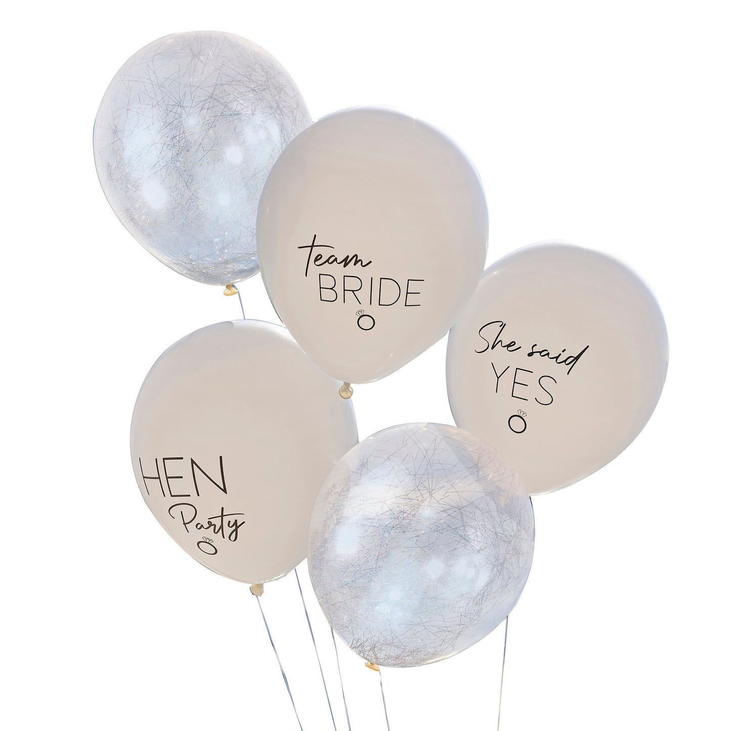 Silver & White Hen Party Balloons