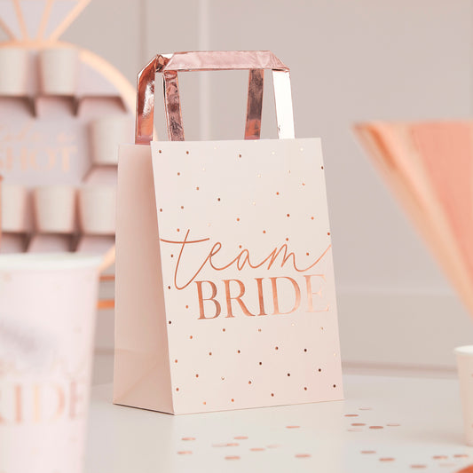 Team Bride Rose Gold Party Bags